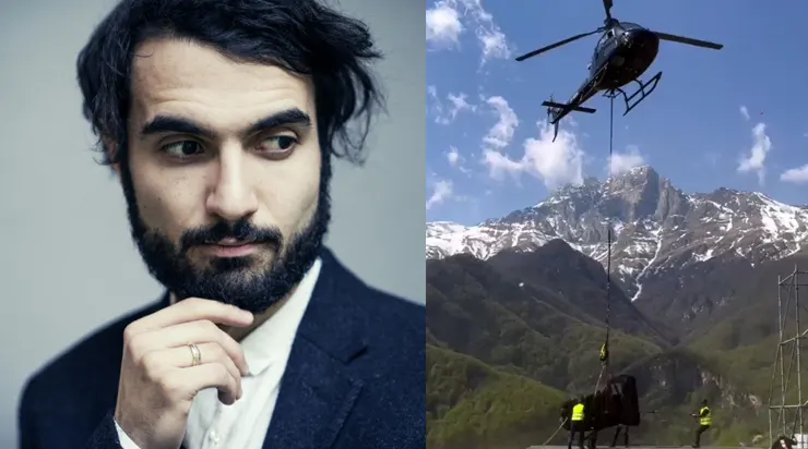 Ուղղաթիռով Խուստուփ լեռան մոտ բերվեց Տիգրան Համասյանի համերգի դաշնամուրը (Տեսանյութ)