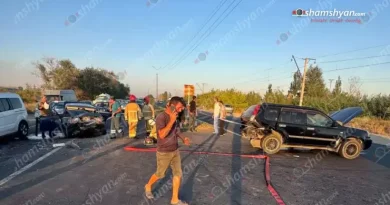 Ավտովթար՝ Արմավիրի մարզում․ բախվել են «Nissan X-Trail»-ը, «Volkswagen»-ը և «ՎԱԶ 2107»-ը․ կան վիրավորներ