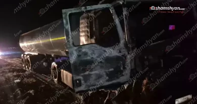 Սպիտակի ոլորաններում հրդեհ է բռնկվել հեղուկ գազ տեղափոխող կցորդիչով բեռնատարում․ ավտոմեքենան դարձել է ոչ շահագործելի