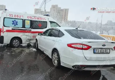 Դավթաշենի կամրջի վրա բախվել են շտապօգնության դիատարն ու «Ford»-ը